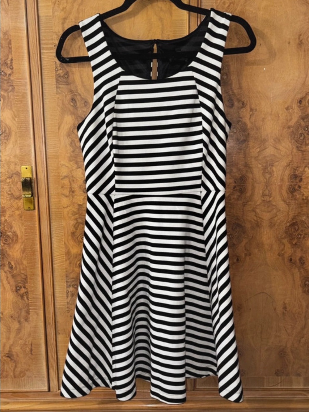Black and White Striped Fit-and-Flare Dress size Small
